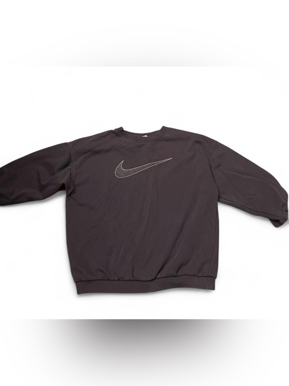 Nike Women’s Purple Crewneck Sweatshirt with Embroidered Swoosh Size Medium Y2K